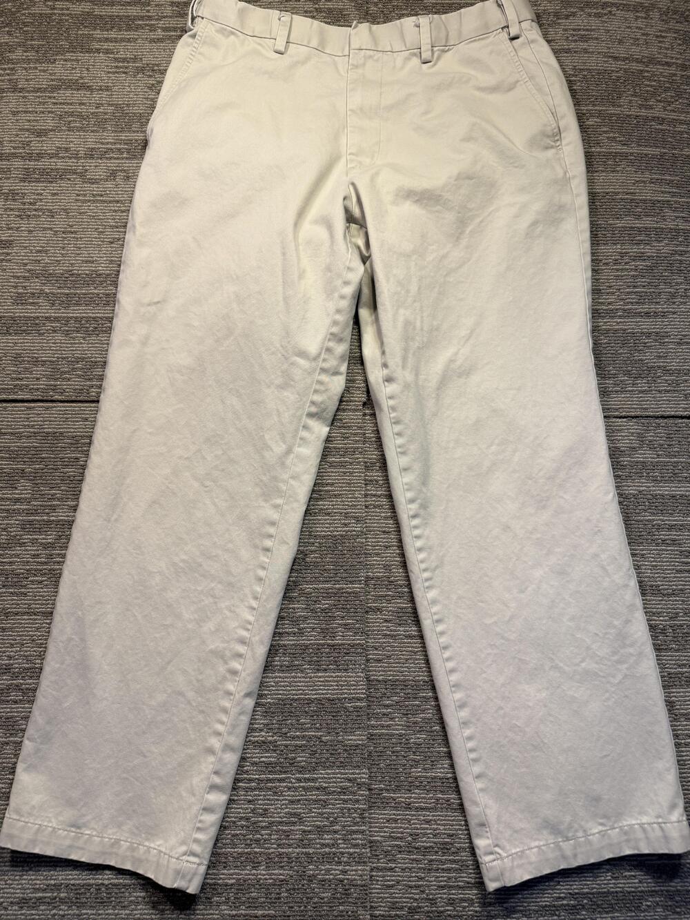 Dockers Pants Mens 36x32 Beige Flat Front Classic Fit Chino Cotton Twill
